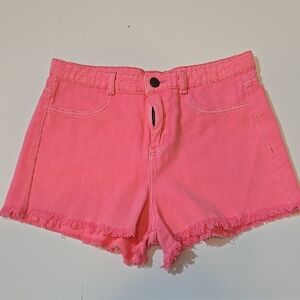Unbranded Pink Skorts with Frayed Hem and Lightweight Fabric Size Medium